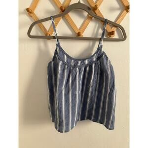 Abercrombie & Fitch Top Women's XS Gray Striped Tank Cropped Adjustable Strap